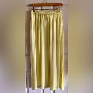 Anthropologie Stark X Women’s Elastic Waist Yellow‎ Long Midi Skirt Sz S Pockets